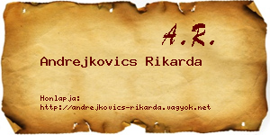 Andrejkovics Rikarda névjegykártya